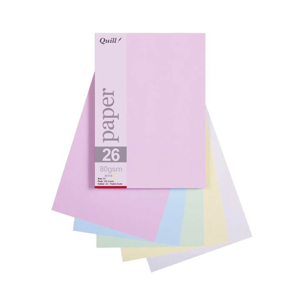 Quill Paper 80gsm A5 assorti (25pk)
