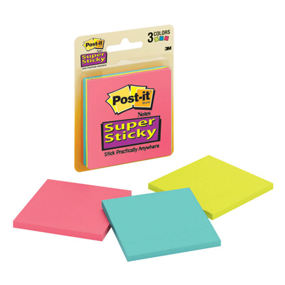 Post-it Super Sticky Notes 76x76mm (3 almofadas)