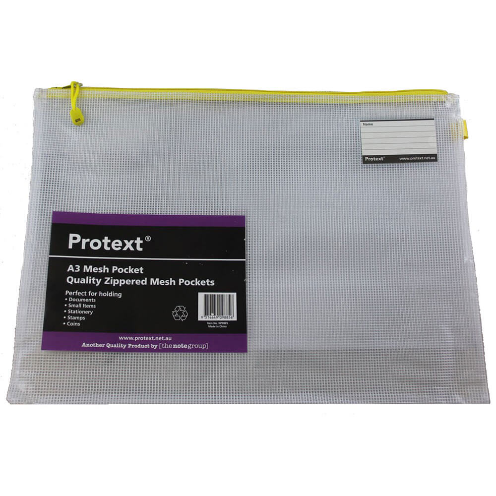 Protext Netztasche mit Reißverschluss und Notizhalter
