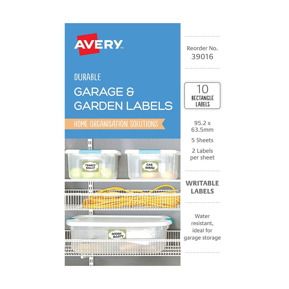 Avery Writable Garage Labels 10PCS（95x64mm）