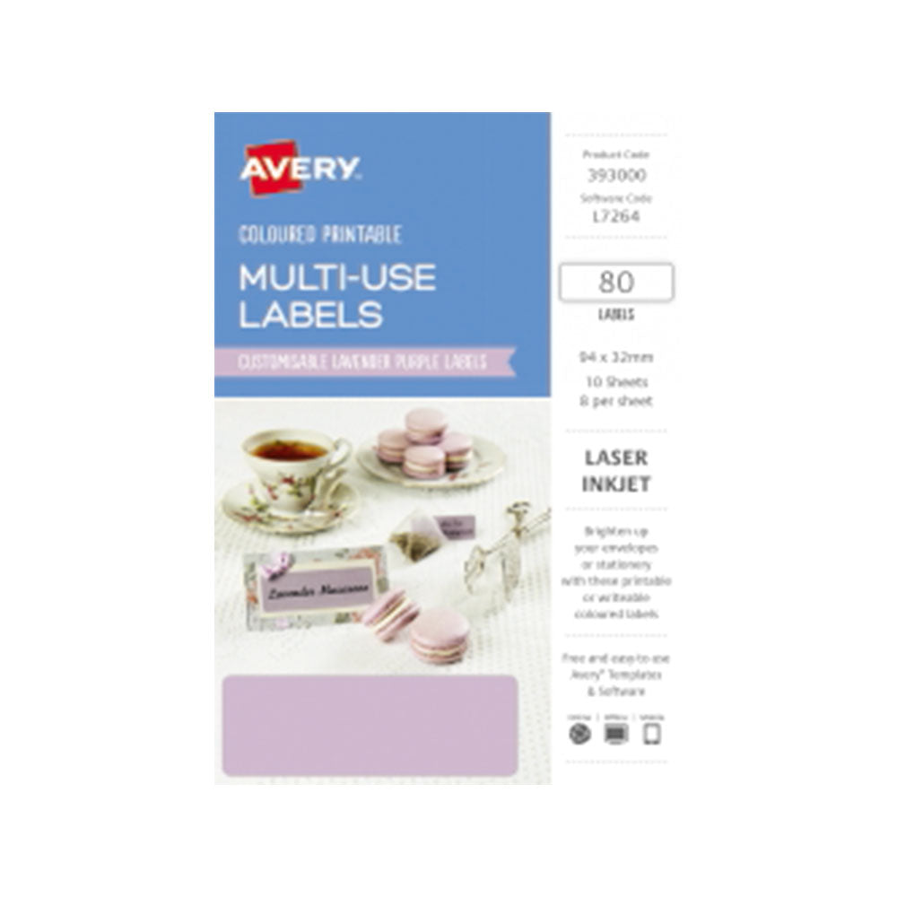 Rótulo de laser retangular Avery 80pcs (94x32mm)