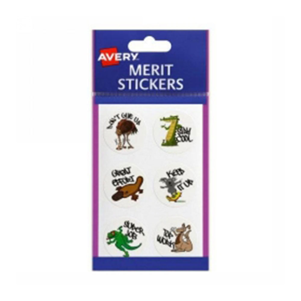 Avery Permanentes Round Animals Merit Stickers 96pcs