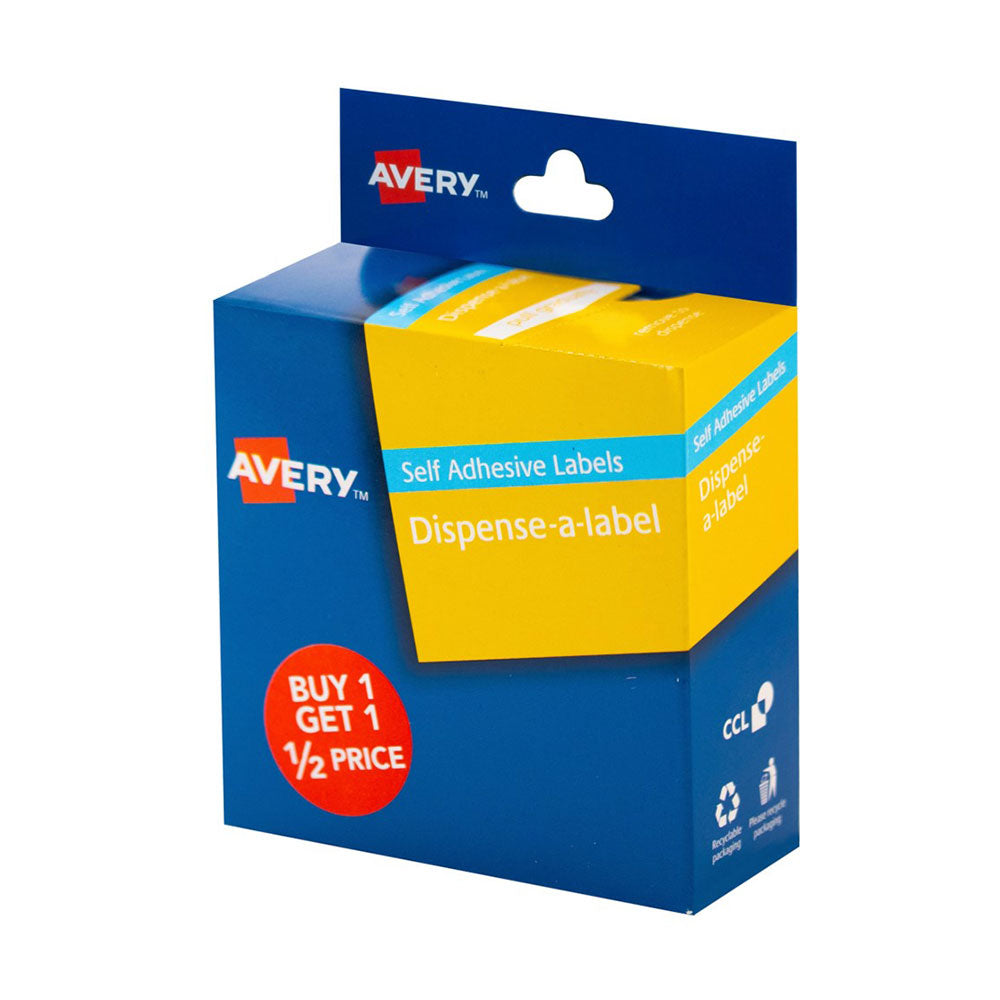 Avery Label Dispenser 24mm 300pcs (rød og hvit)