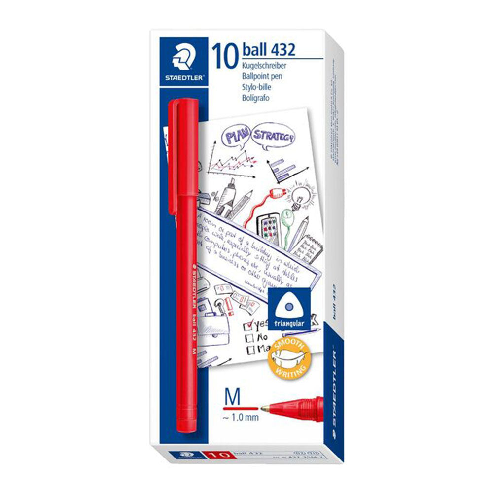 STAEDTLER Medium Stick Triangular Ballpond Pen 10pcs