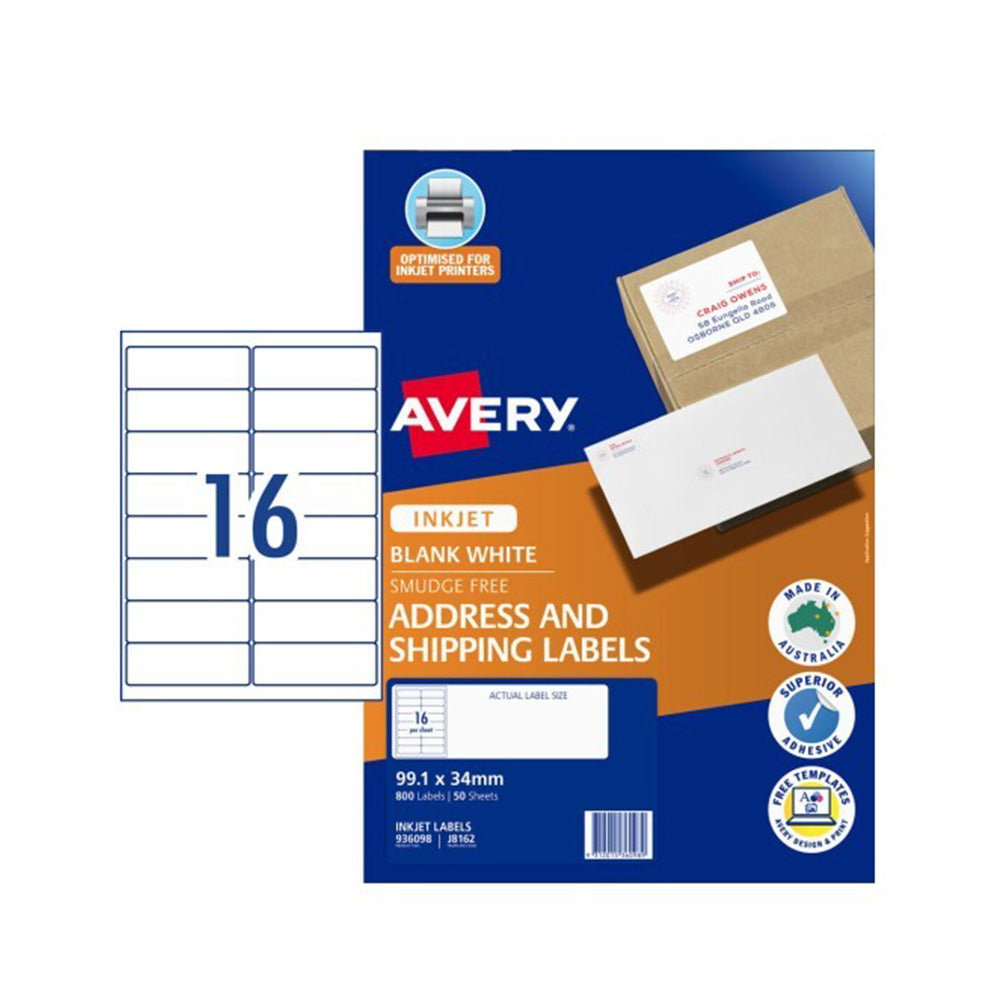 Avery -label voor inkjetprinter 50 stks