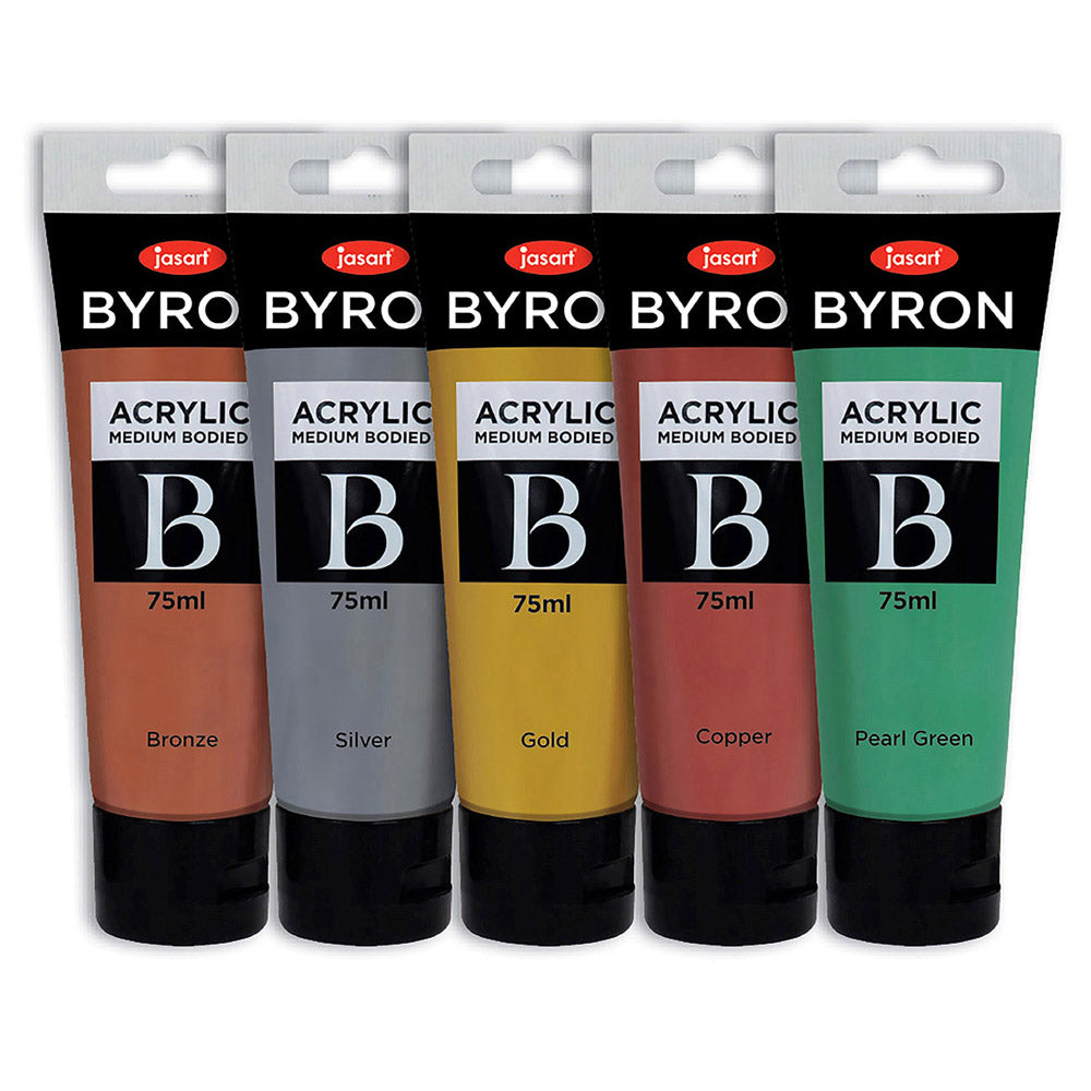 Jasart Byron Acryl Maling 75 ml (sæt af 5)