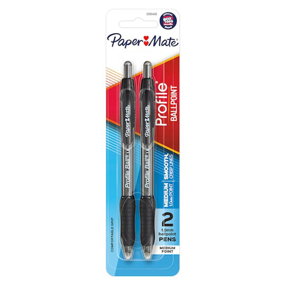 Papermate 1.0mm profil Ballpoint Pen 2pk