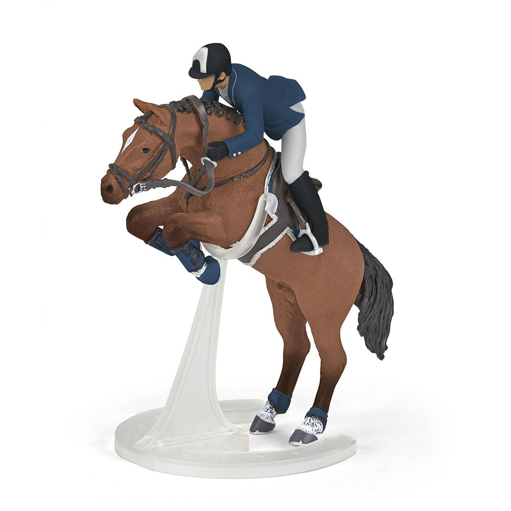 Papo Jumping Horse and Horseman Figurine