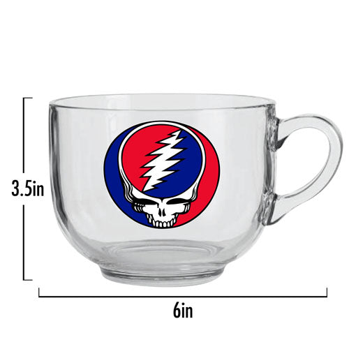 Grateful Dead Steal Your Face Glass Soup Mug