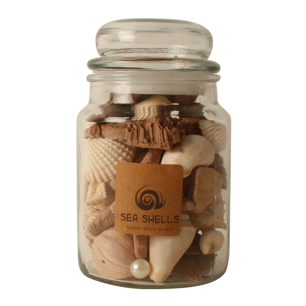 Shells and Dry Mix in Glass Jar (18x10cm)