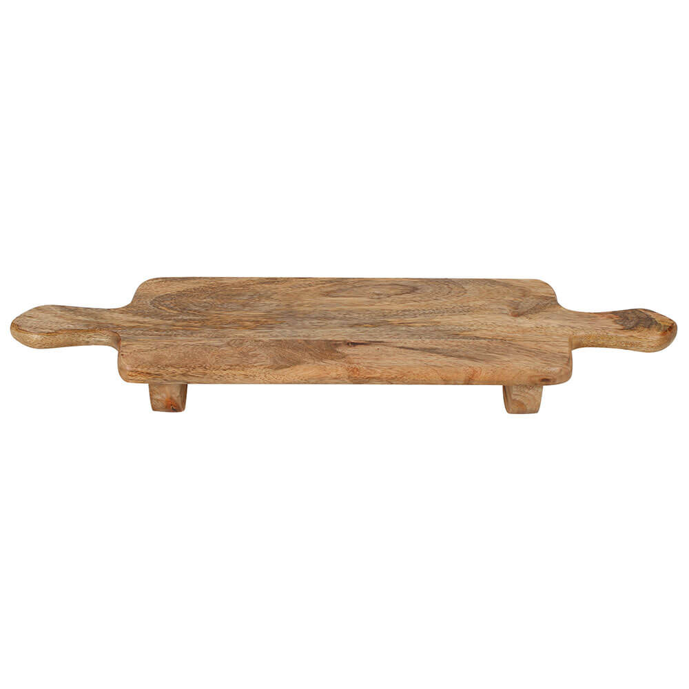 Erwondo Mango Wood Chopping Board Stand with Legs 63x16x7cm