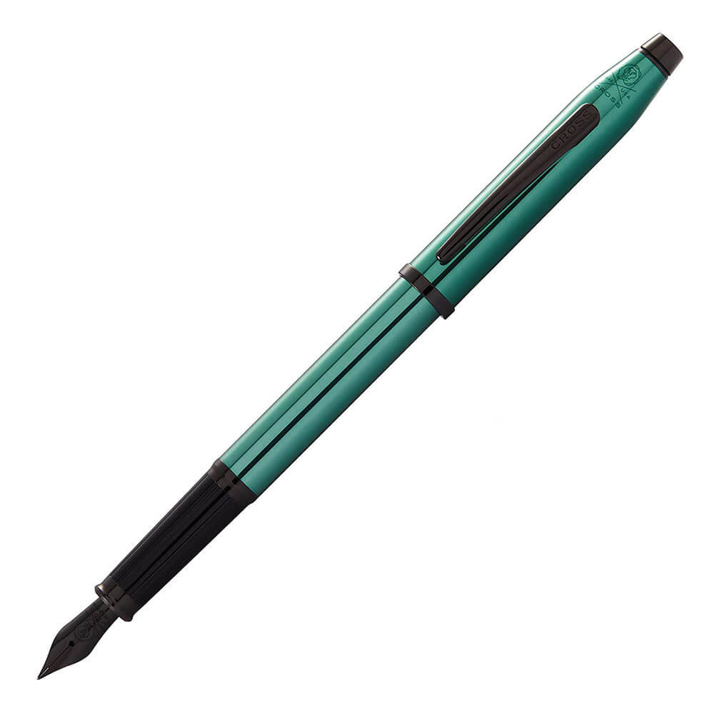 Century II Green translúcido com caneta de fonte preta