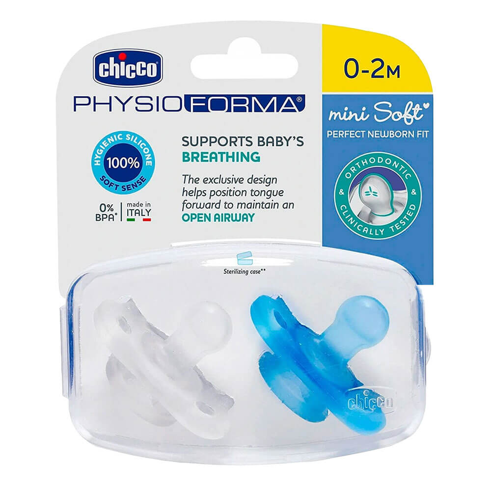 Chicco Nursing Physio Mini Soft Schnuller 2 Stück (blau)