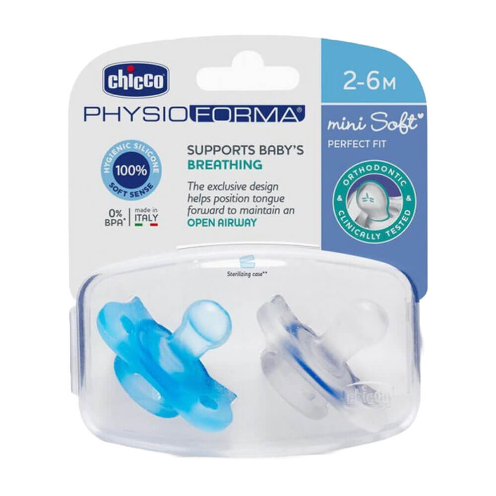 Chicco Nursing Physio Mini Soother Soother 2pcs (azul)