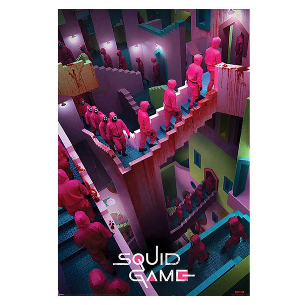 Squid Game Crazy Stairs Poster