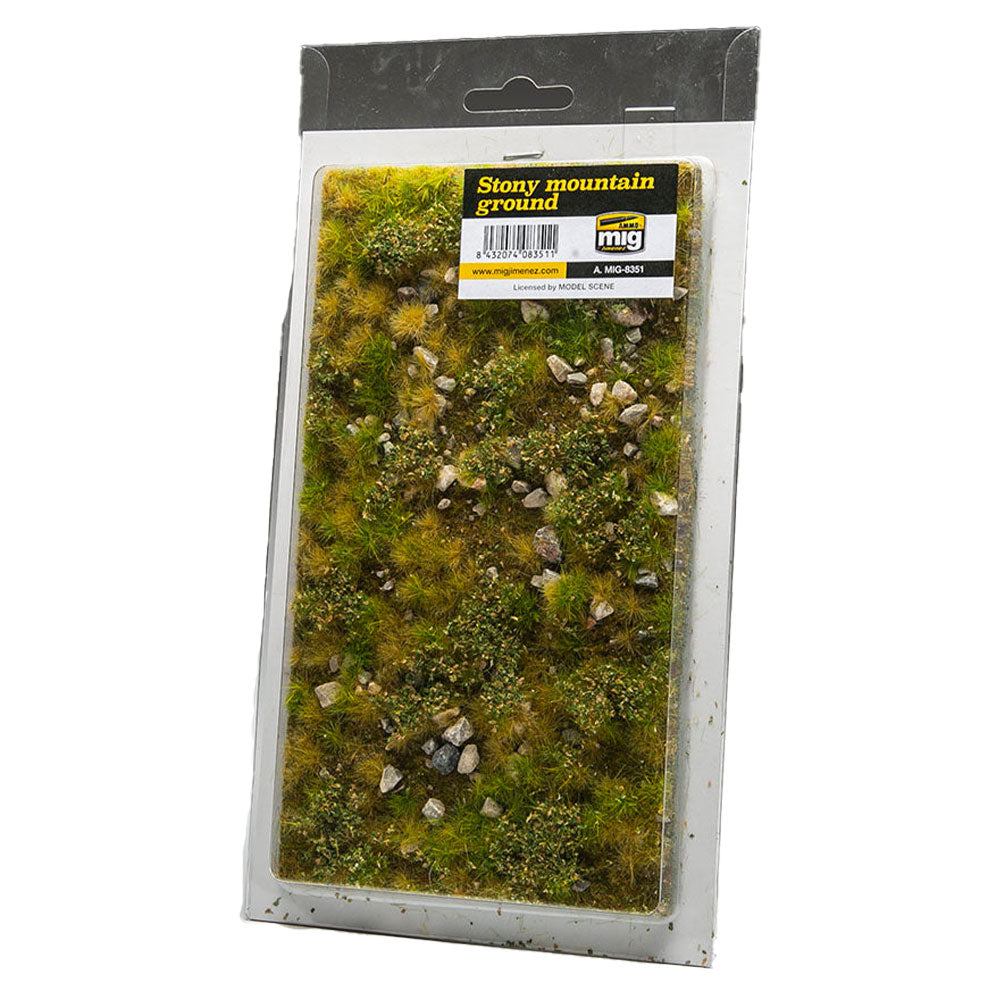 Munizioni di mig dioramas tappetino di erba montuosa pietrosa