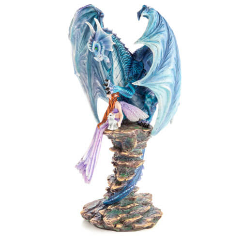 Blue Fairy Keeper Dragon Figurine