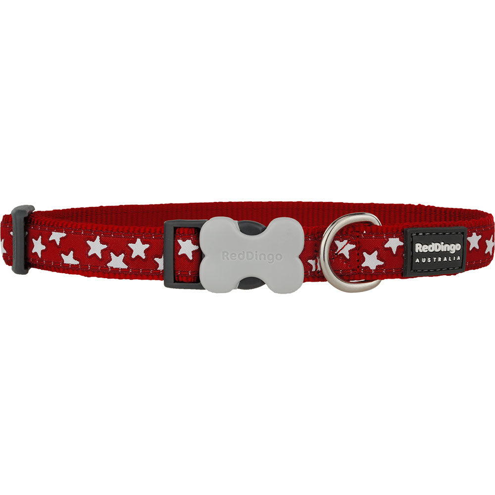 Colar de cachorro com design de estrelas (vermelho)