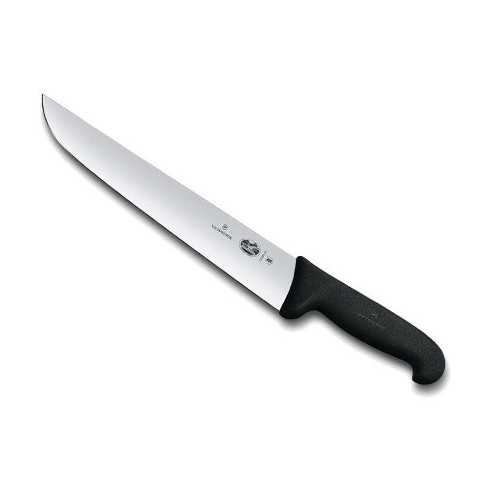 Couteau de boucher à lame arrière droite avec fibrox (noir)