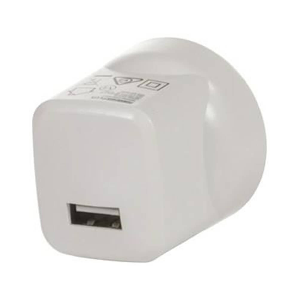 Powertech Plus Mains USB Mini Adapter 5VDC 2.1A (bianco)
