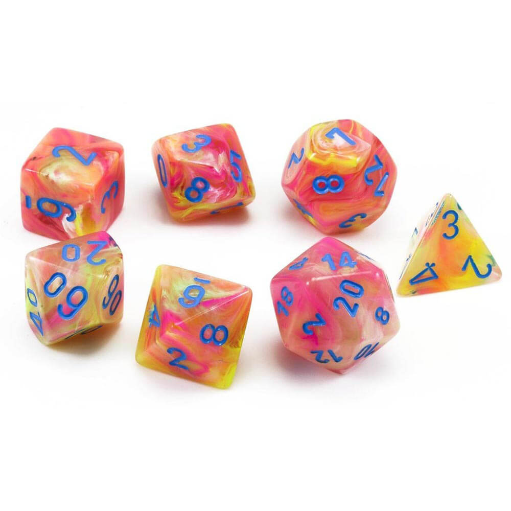 D7-Die Set Dice (7 dobbelstenen in weergave)