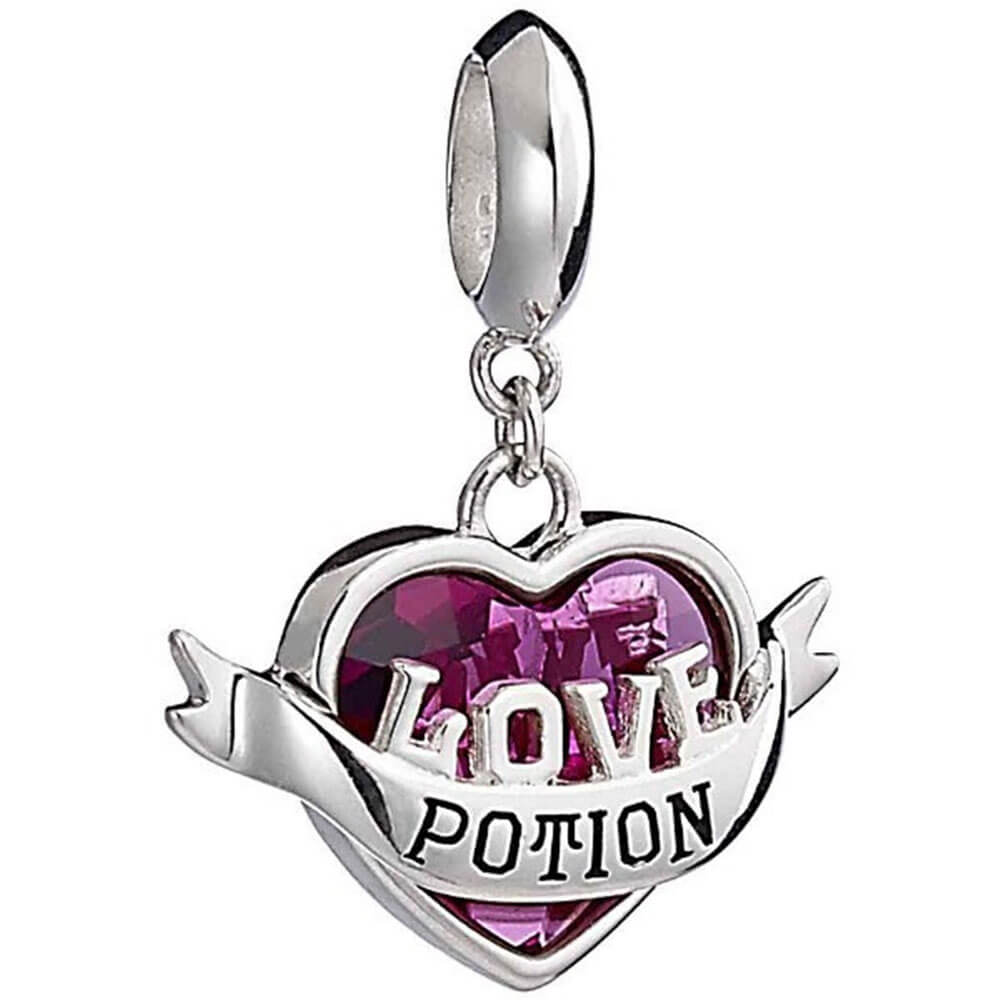 Harry Potter Silver Love Potion Charm con cristallo
