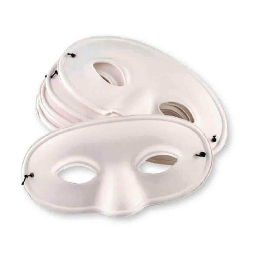 EC-Masken aus Pappmaché mit Gummiband, 24 Stück