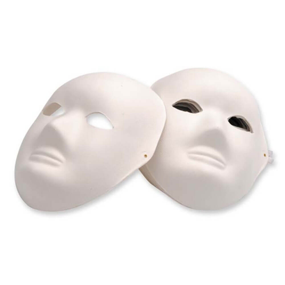 EC-Masken aus Pappmaché mit Gummiband, 24 Stück