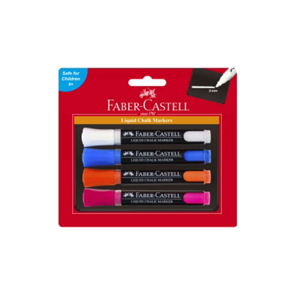 Faber-Castell Liquid Chalk Marker Assorted (4pk)