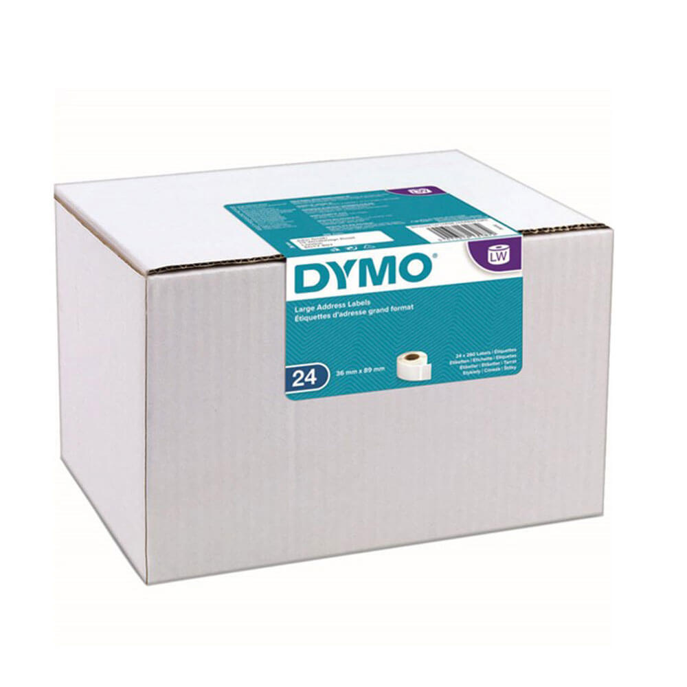 Étiquette de papier d'adresse dymo large 36x89 mm blanc