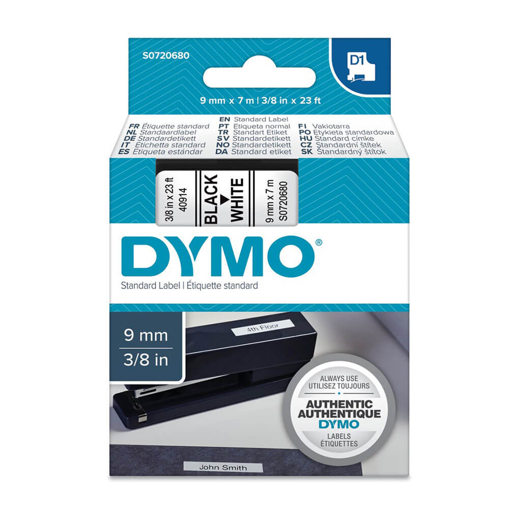 Étiquette de bande Dymo D1 9 mmx7m