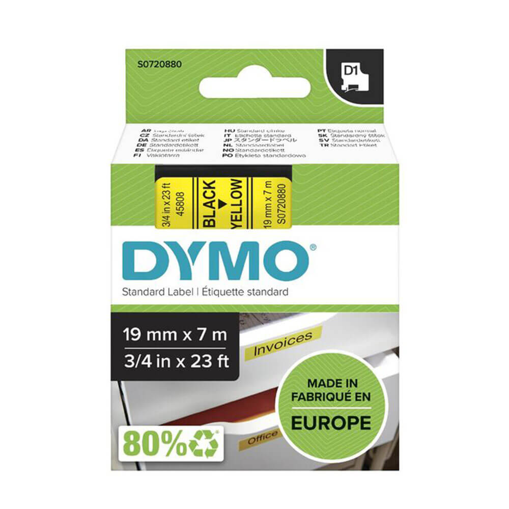 Étiquette de bande Dymo D1 19 mmx7m