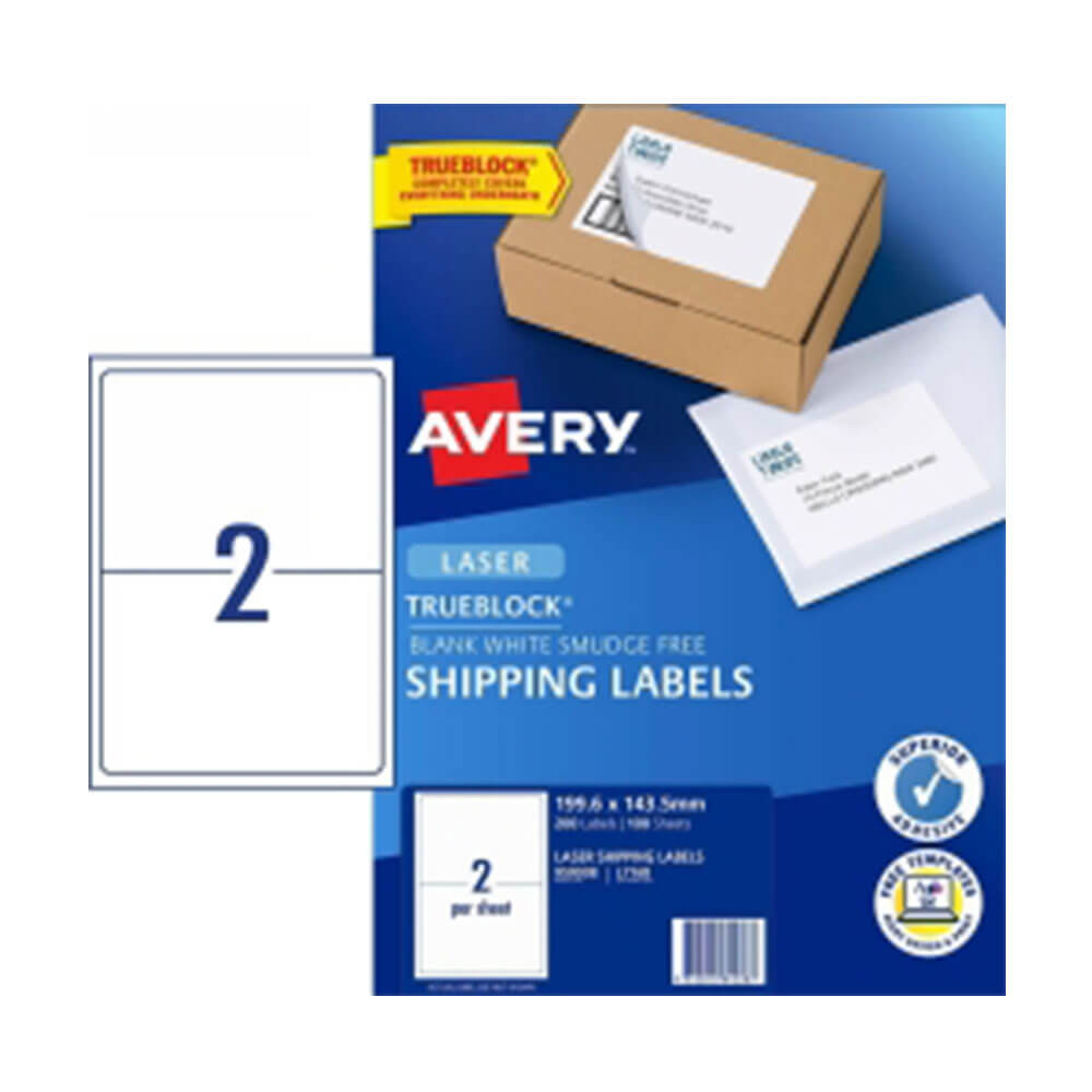 Rótulo de frete Avery White 100pk