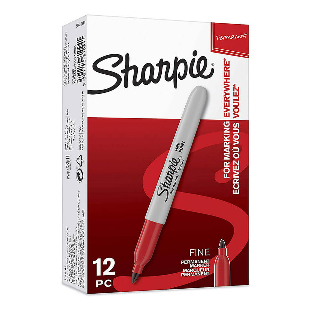 Sharpie Permanent Fine Marker 1,0 mm (12pk)