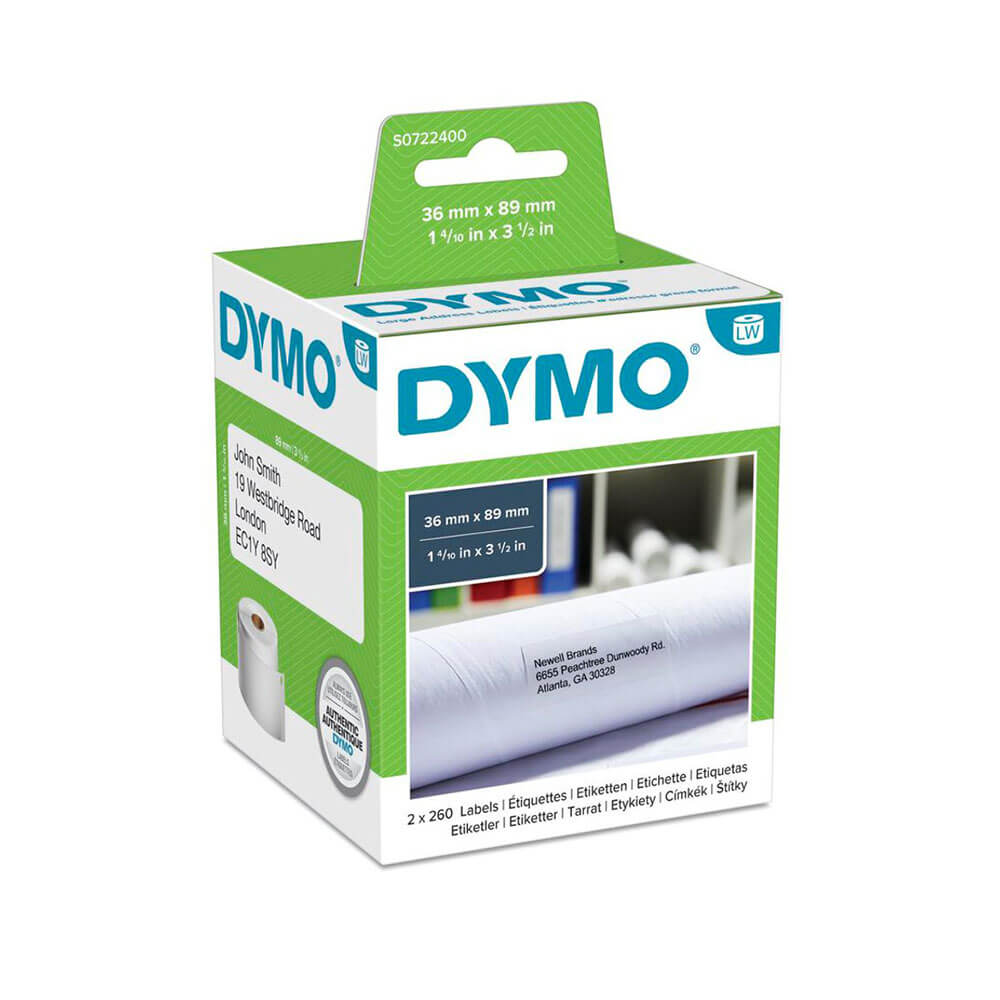 Étiquette d'adresse du label dymo blanc (2 rouleaux)