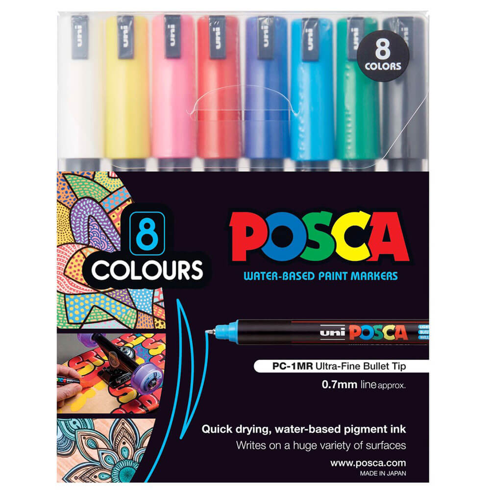 Uni Posca Extra Fine Tip Paint Paint Marker (8pk)