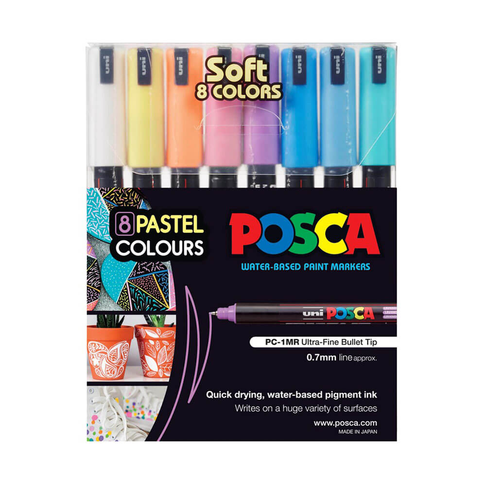 Uni posca marcador extra de tinta de ponta fina (8pk)