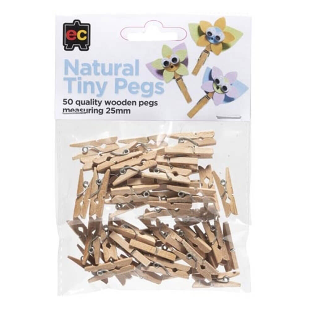 EC Tiny Pegs aus Holz, 25 mm (50 Stück)