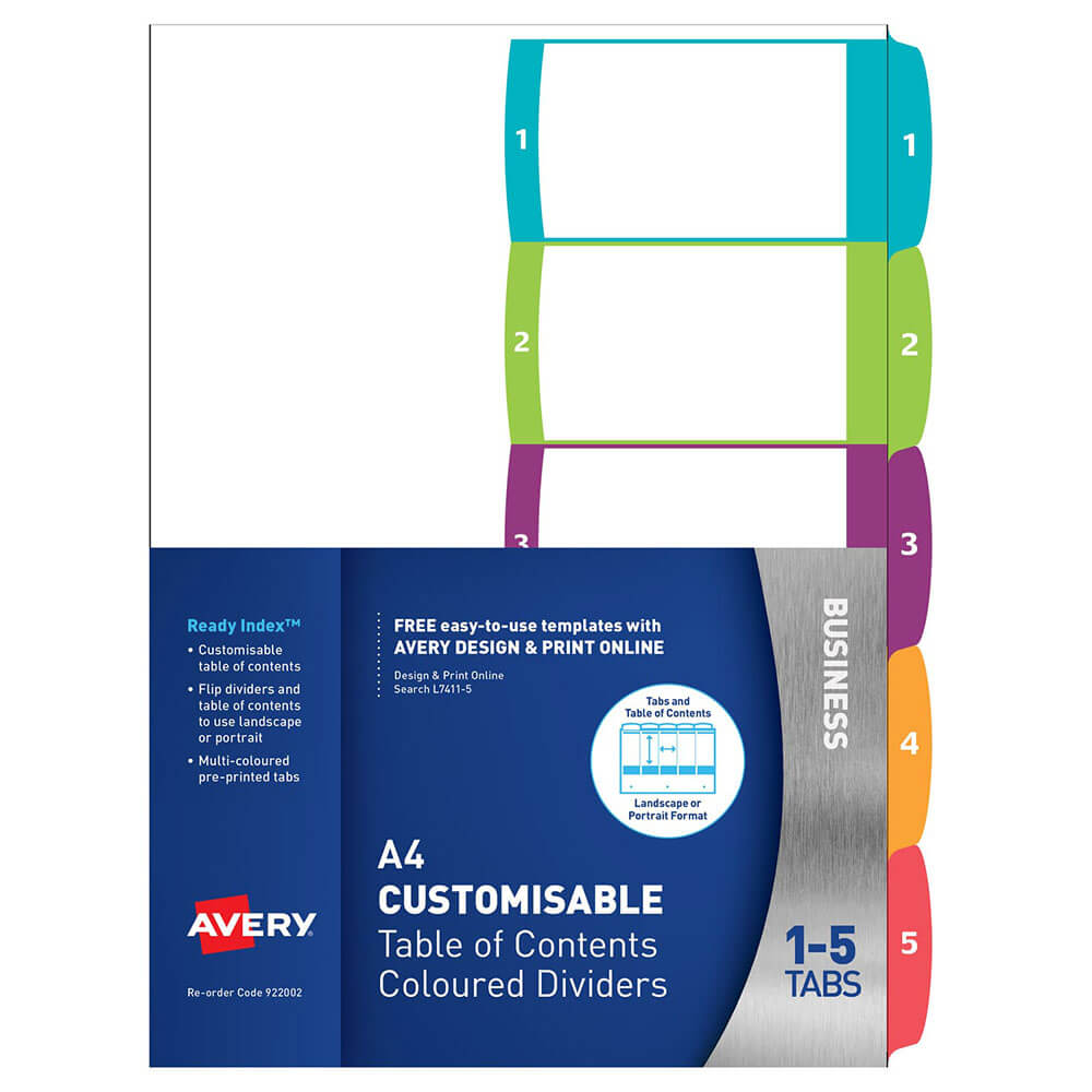 Avery personnalisable Ready Index Dividers (A4)