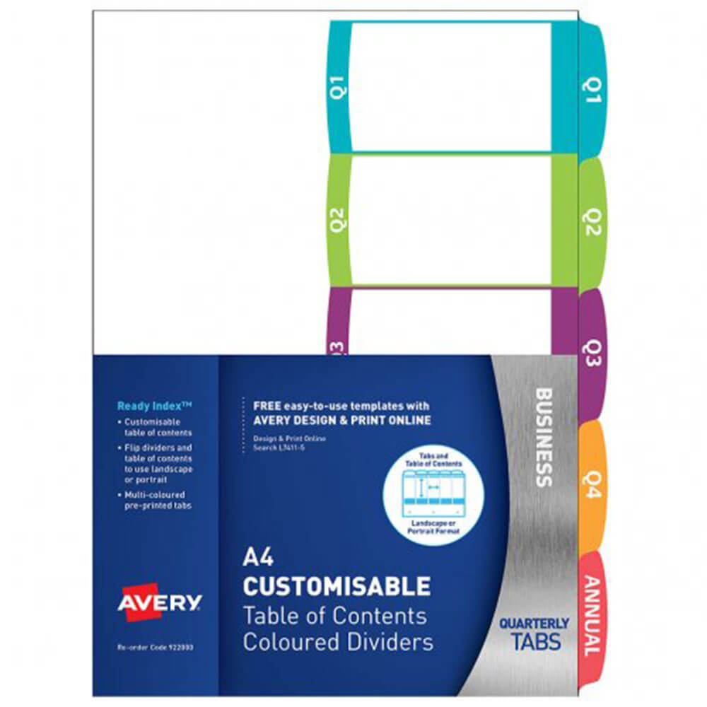 Avery personnalisable Ready Index Dividers (A4)