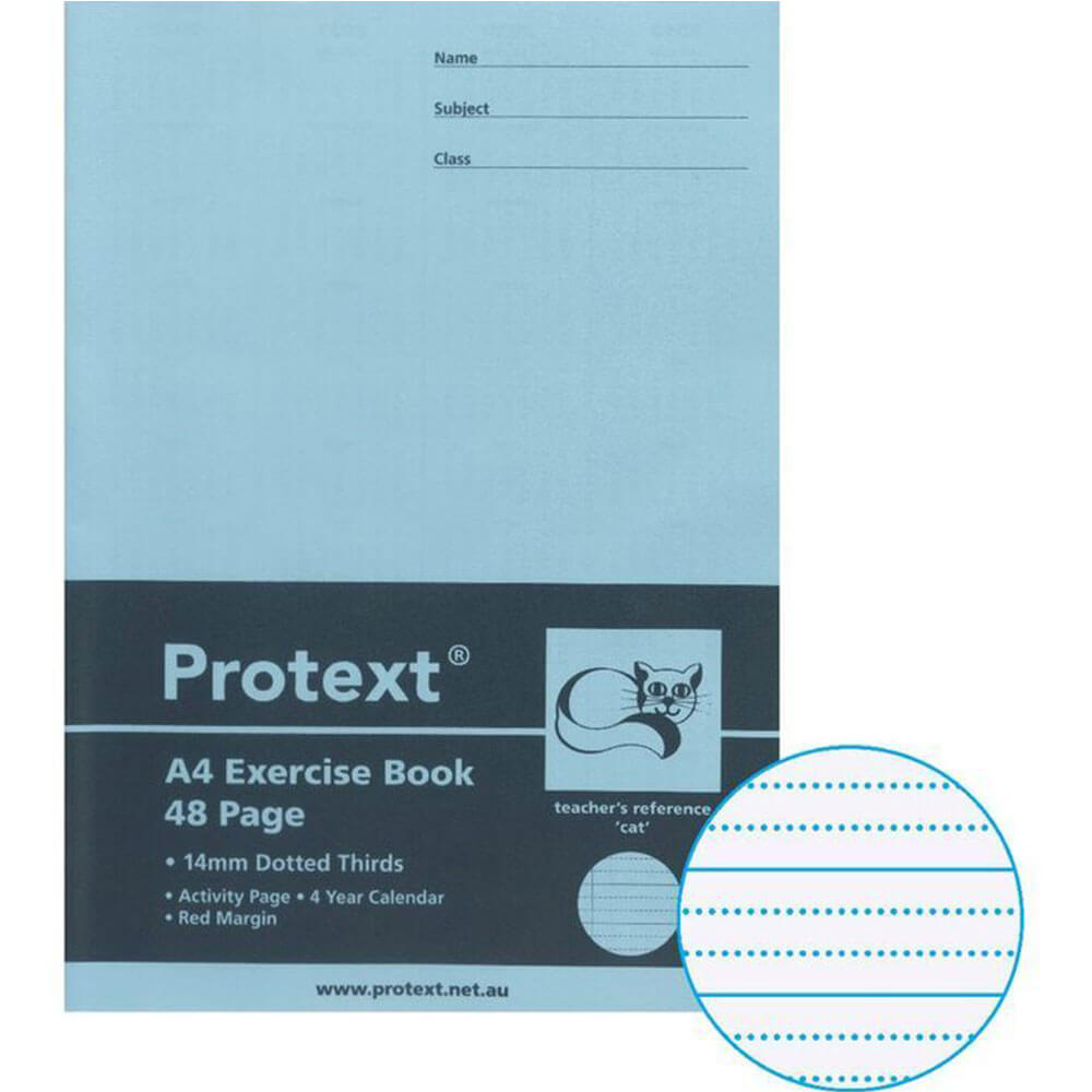 Protext-Übungsheft, 48 Seiten mit gepunkteter Linie (A4)