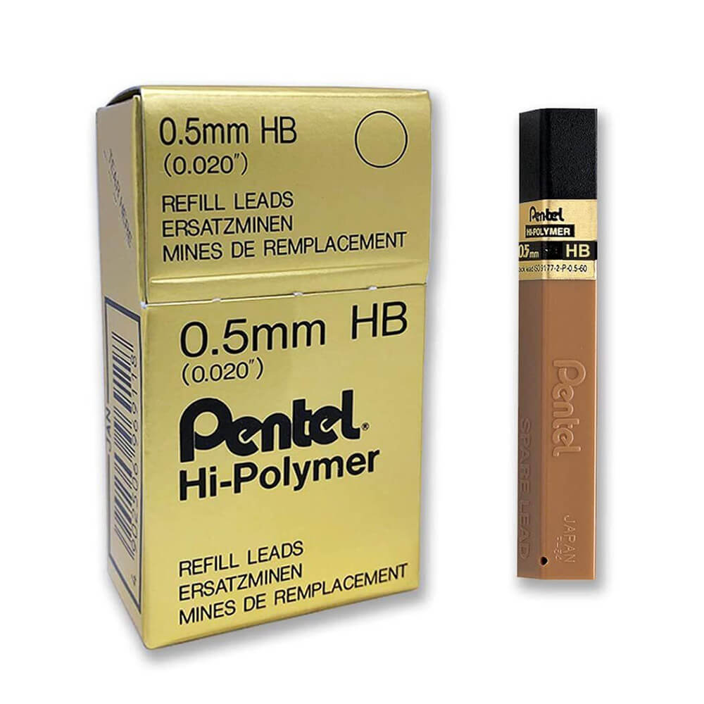 Pentel Hi-Polymer Lead Refill 0.5mm (Box of 12)
